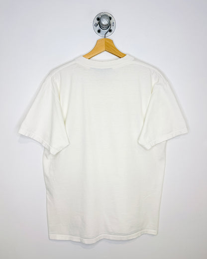 Vintage 2000s Out Of The Yard Baseball Graphic White Tee Shirt