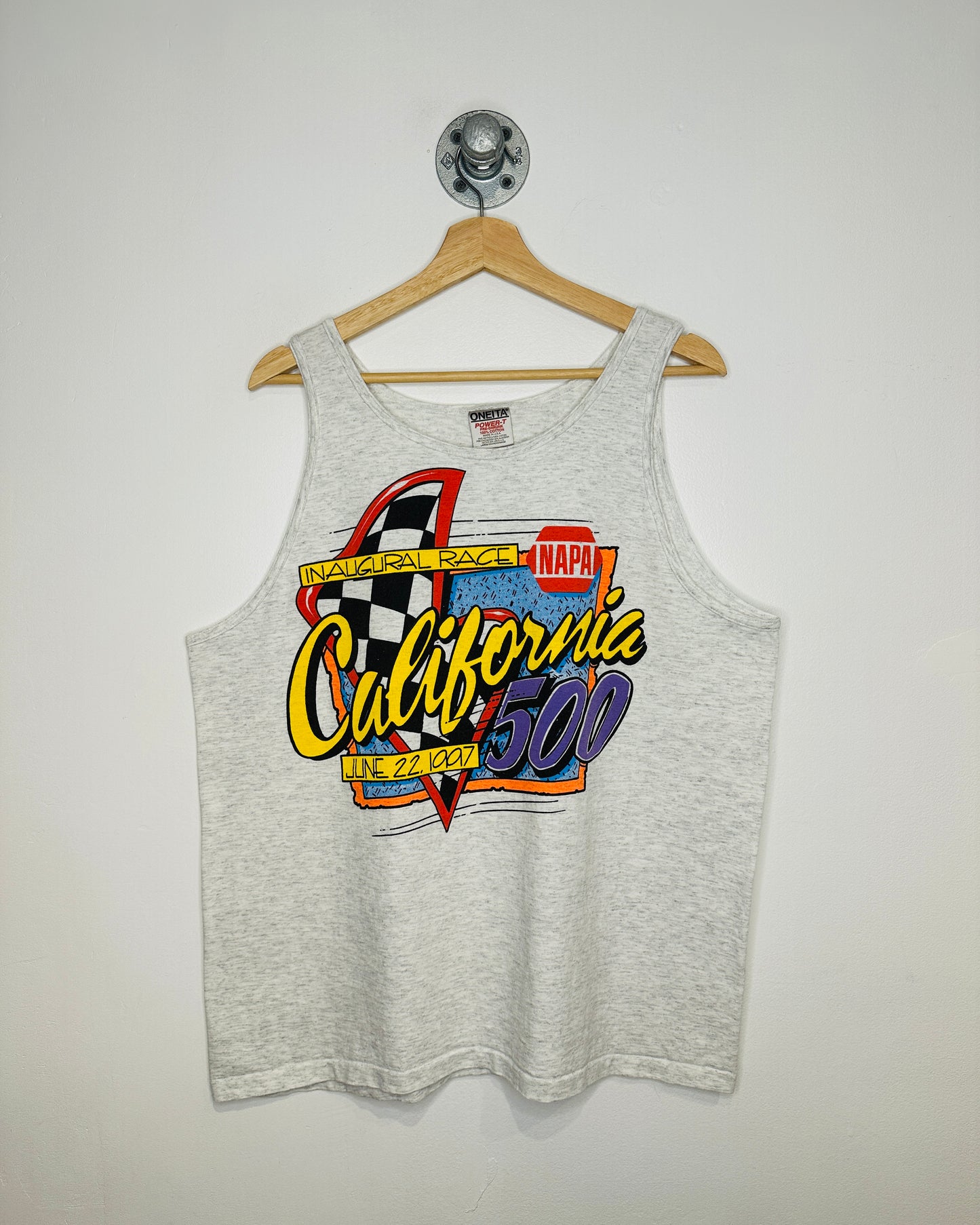 Vintage 1997 Napa California is 500 Inaugural Race Grey Tank Top