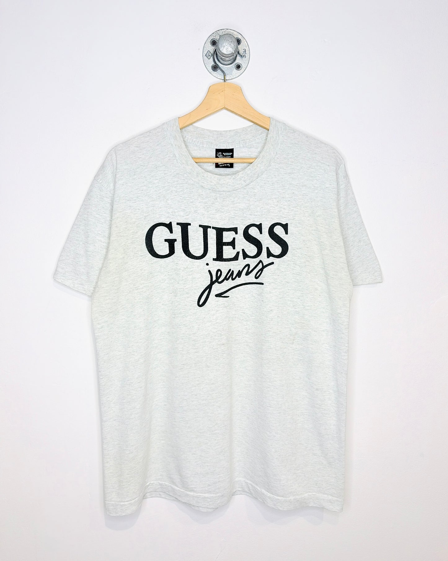 Vintage 90s Bootleg Guess Jeans Ash Grey Tee Shirt