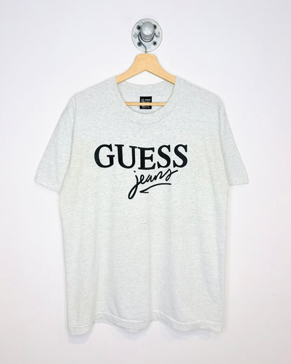 Vintage 90s Bootleg Guess Jeans Ash Grey Tee Shirt