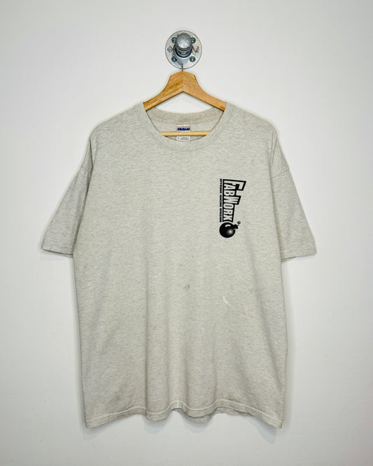 2000s Fab Worx Off-road Racing Thrashed Grey Tee Shirt