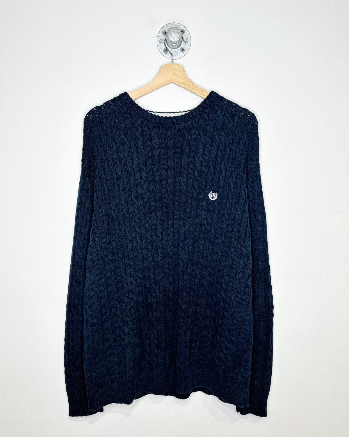 Chaps Ralph Lauren Navy Blue Cable Knit Sweater