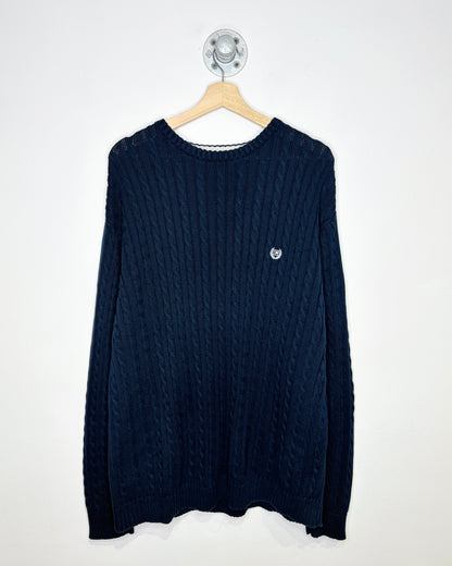Chaps Ralph Lauren Navy Blue Cable Knit Sweater