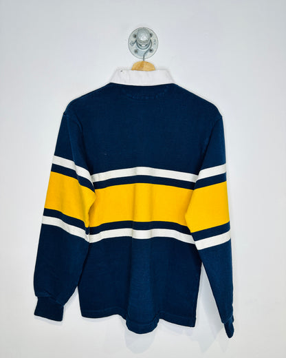 Vintage 1990s Barbarian Rugby Wear Navy And Yellow Long Sleeve Shirt