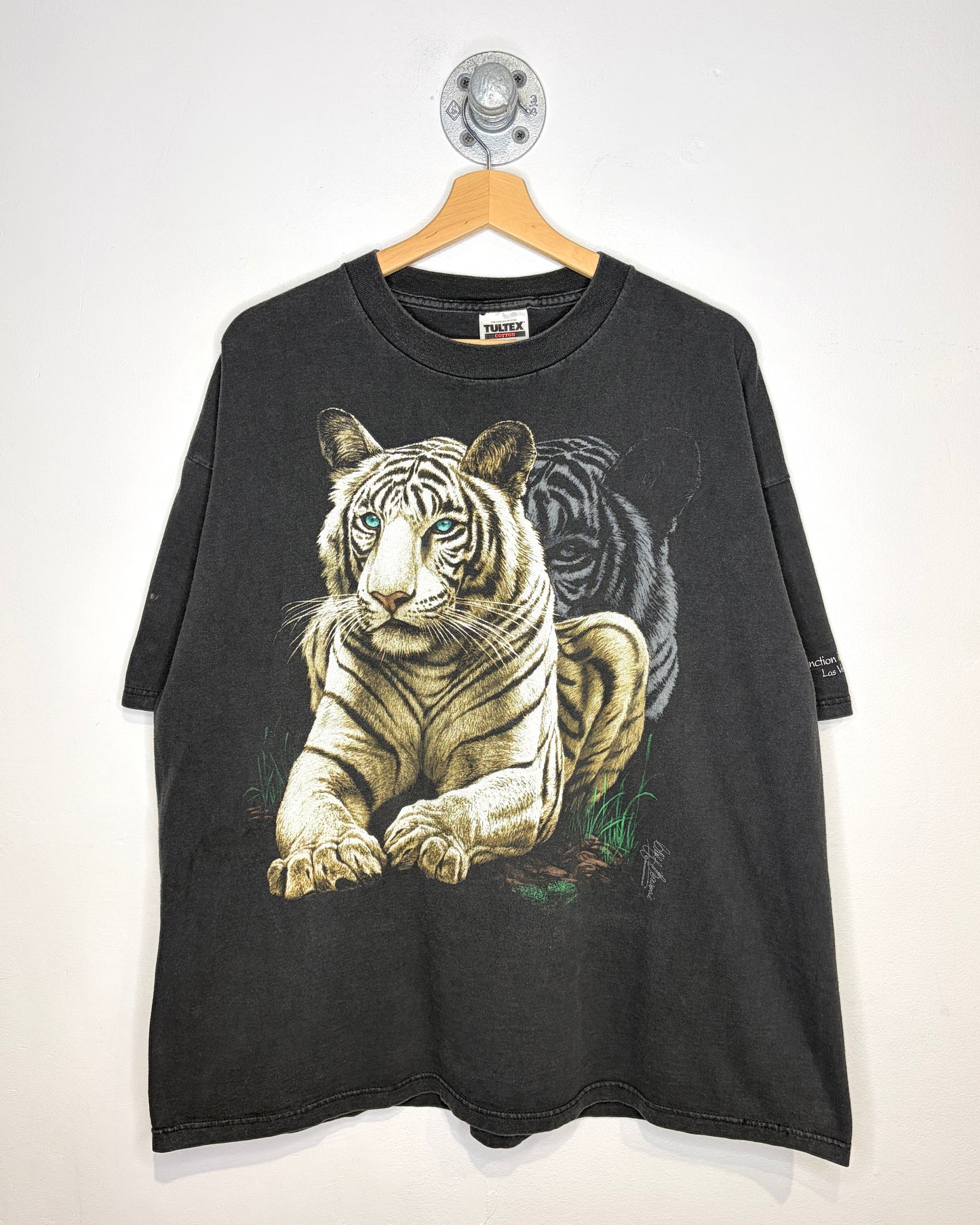 Vintage 90s Extinction Is Forever Faded Black Tiger Tee Shirt