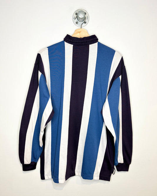 Vintage Apparatus Color Block Blue Rugby Longsleeve Shirt