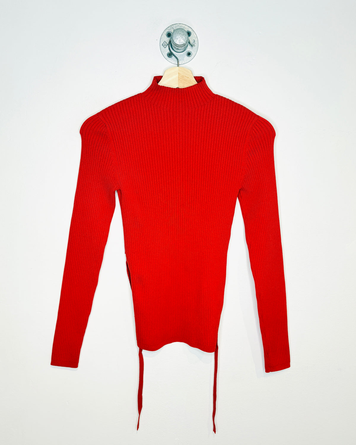 Women’s Babaton Aritzia Red Ribbed Longsleeve Sweater