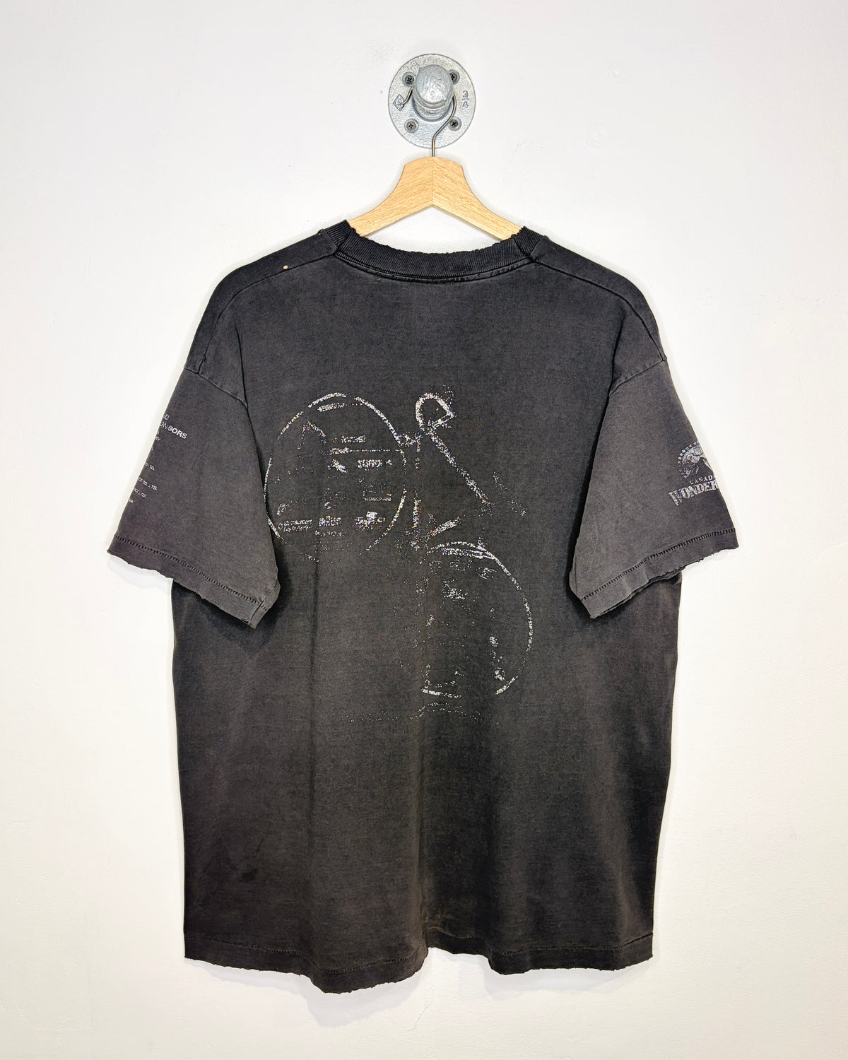 Vintage 90s Noranda Forest Bike Tour Distressed & Faded Black Tee Shirt