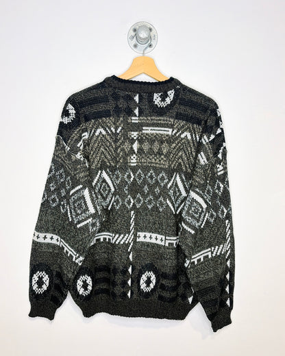 Vintage 90s Michael Gerald Abstract Knit Sweater