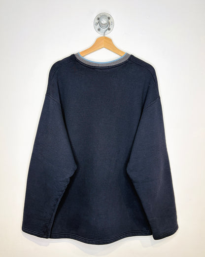 Vintage 90s Club Monaco Navy V-Neck Sweatshirt