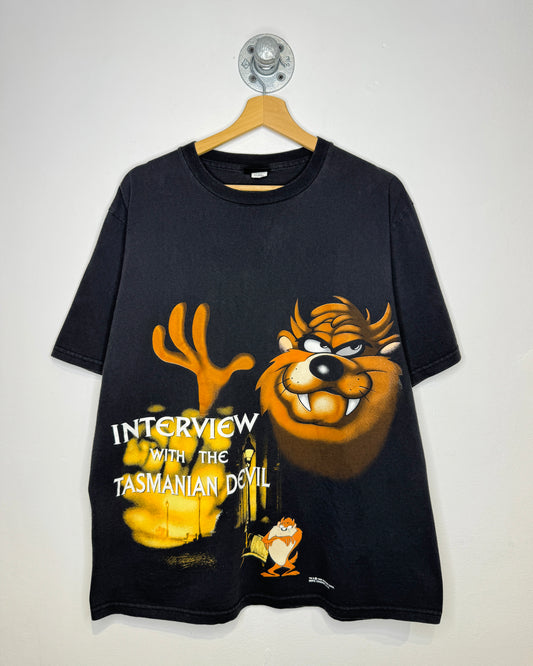 Vintage 1995 “Interview With Taz” Black Tee Shirt