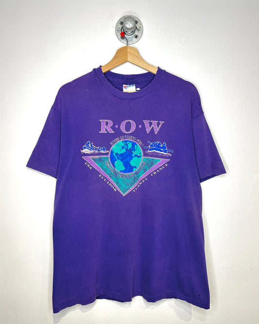 Vintage 90s Row River Odyssey’s West Distressed Purple Tee Shirt