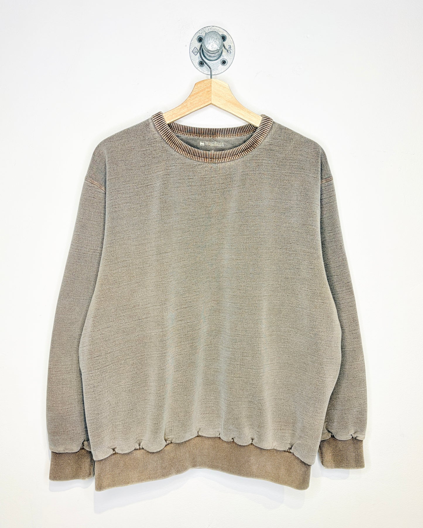 Blank Windriver Faded Tobacco Brown Crewneck Sweatshirt