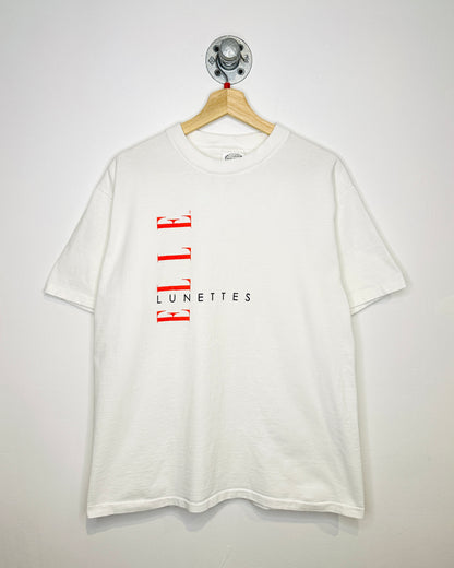 Vintage 90s Elle Lunettes Heavyweight White Tee Shirt