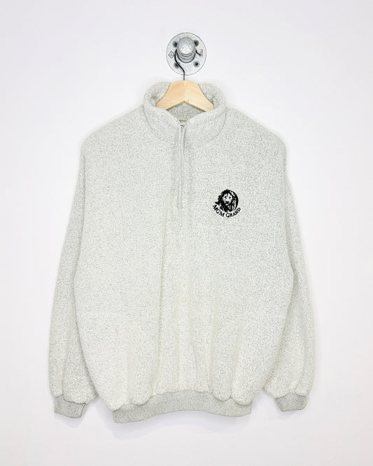 Vintage 1997 MGM Grand Salt & Pepper Grey 1/4 Zip Sweatshirt
