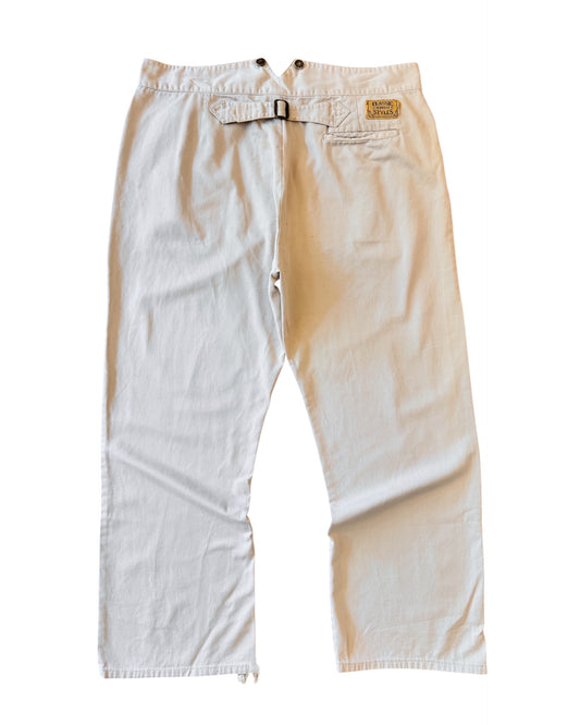 Vintage 90s Classic Oldwest Buckle Back Cream Pants
