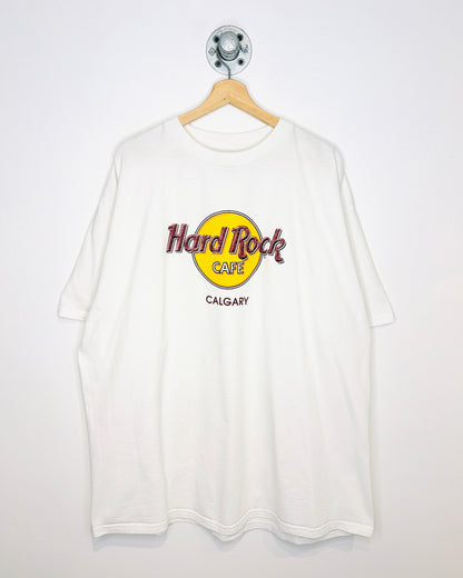 Vintage 1990s Hard Rock Cafe Calgary White Tee Shirt