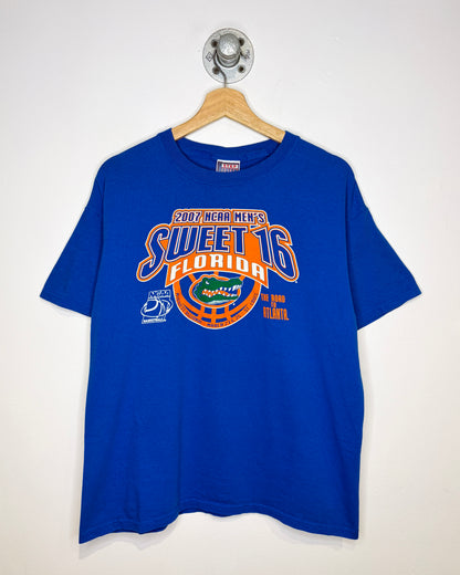 2007 NCAA Sweet 16 Florida Basketball Blue Tee Shirt