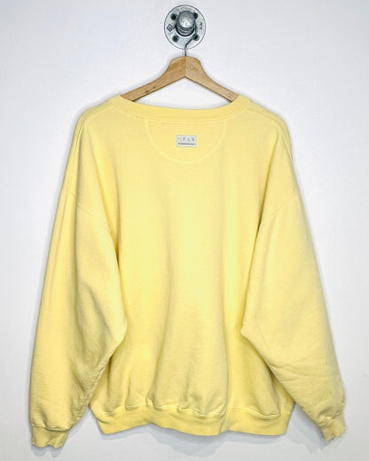 Vintage 90s Universiy Of Michigan Pale Yellow Crewneck Sweatshirt