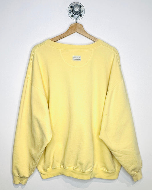 Vintage 90s Universiy Of Michigan Pale Yellow Crewneck Sweatshirt