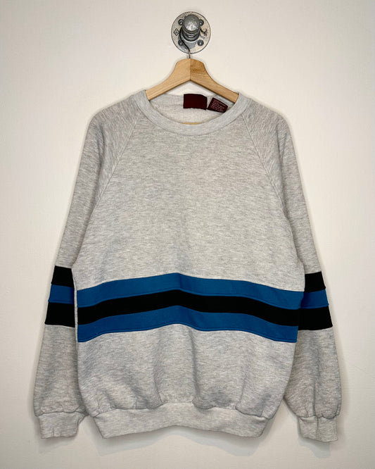 Vintage Line-Up Striped Grey Crewneck Sweatshirt