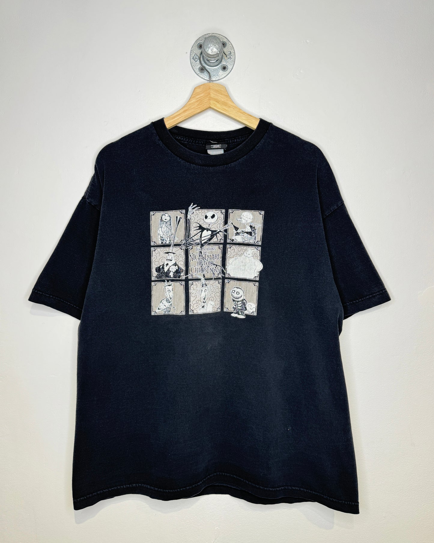 Vintage 90s Nightmare Before Christmas Frames Black Tee Shirt