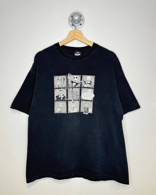 Vintage 90s Nightmare Before Christmas Frames Black Tee Shirt