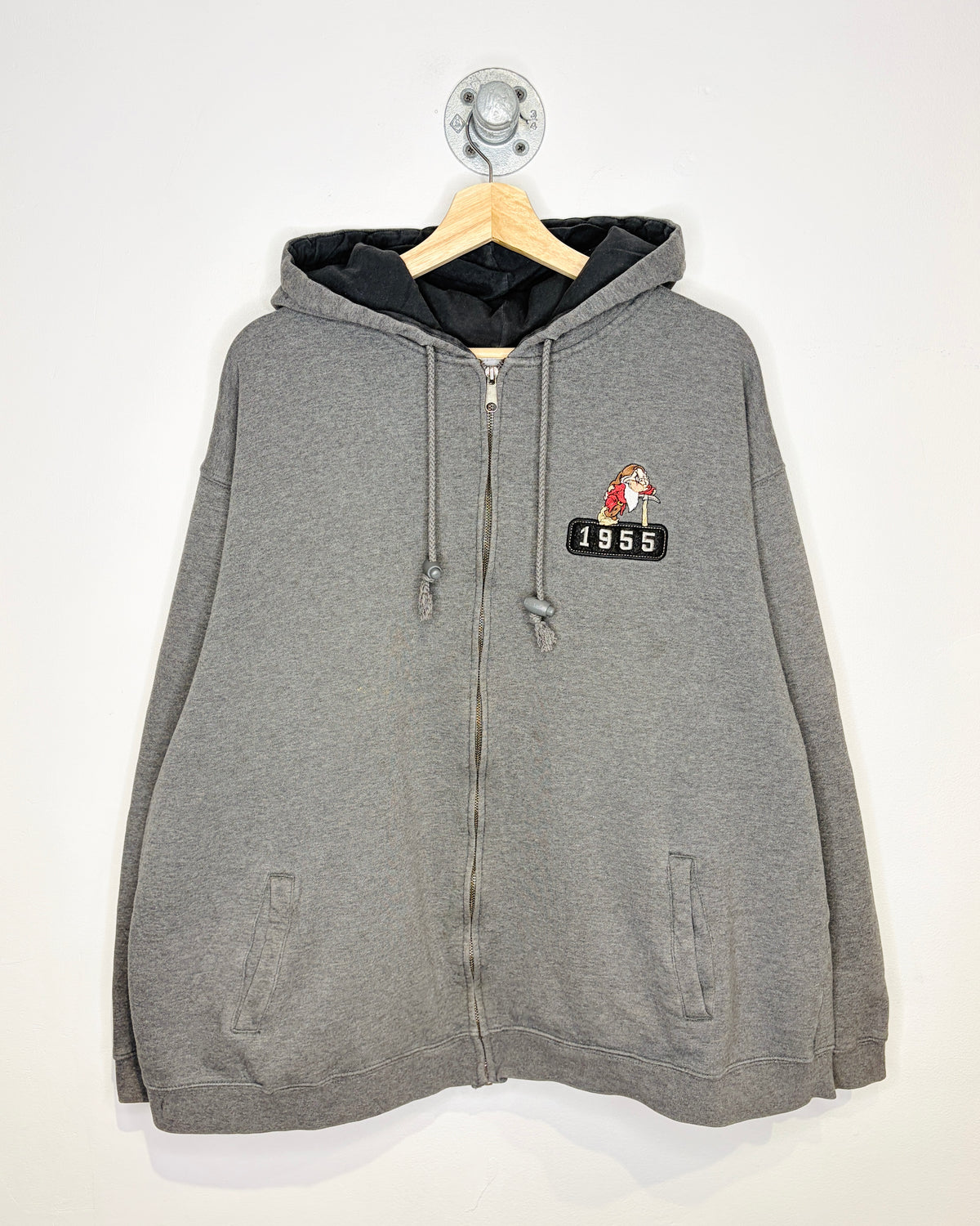 2000s Disney Grumpy Charcoal Zip Up Hoodie