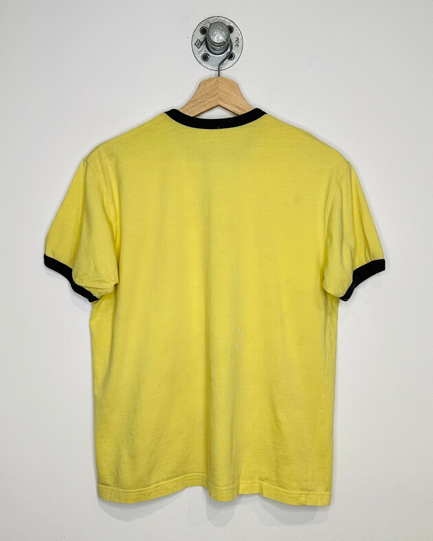 Vintage Canary Yellow Ringer Tee Shirt