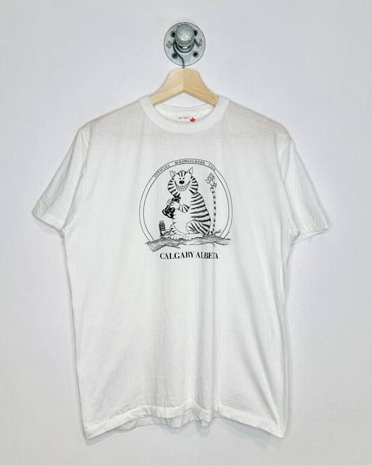 Vintage 1986 Calgary Birdwatchers Club White Tee Shirt