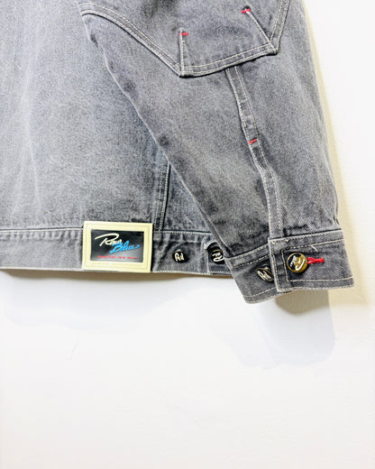 Vintage 90s/00s Raw Blue Faded Grey Raw Denim Jacket
