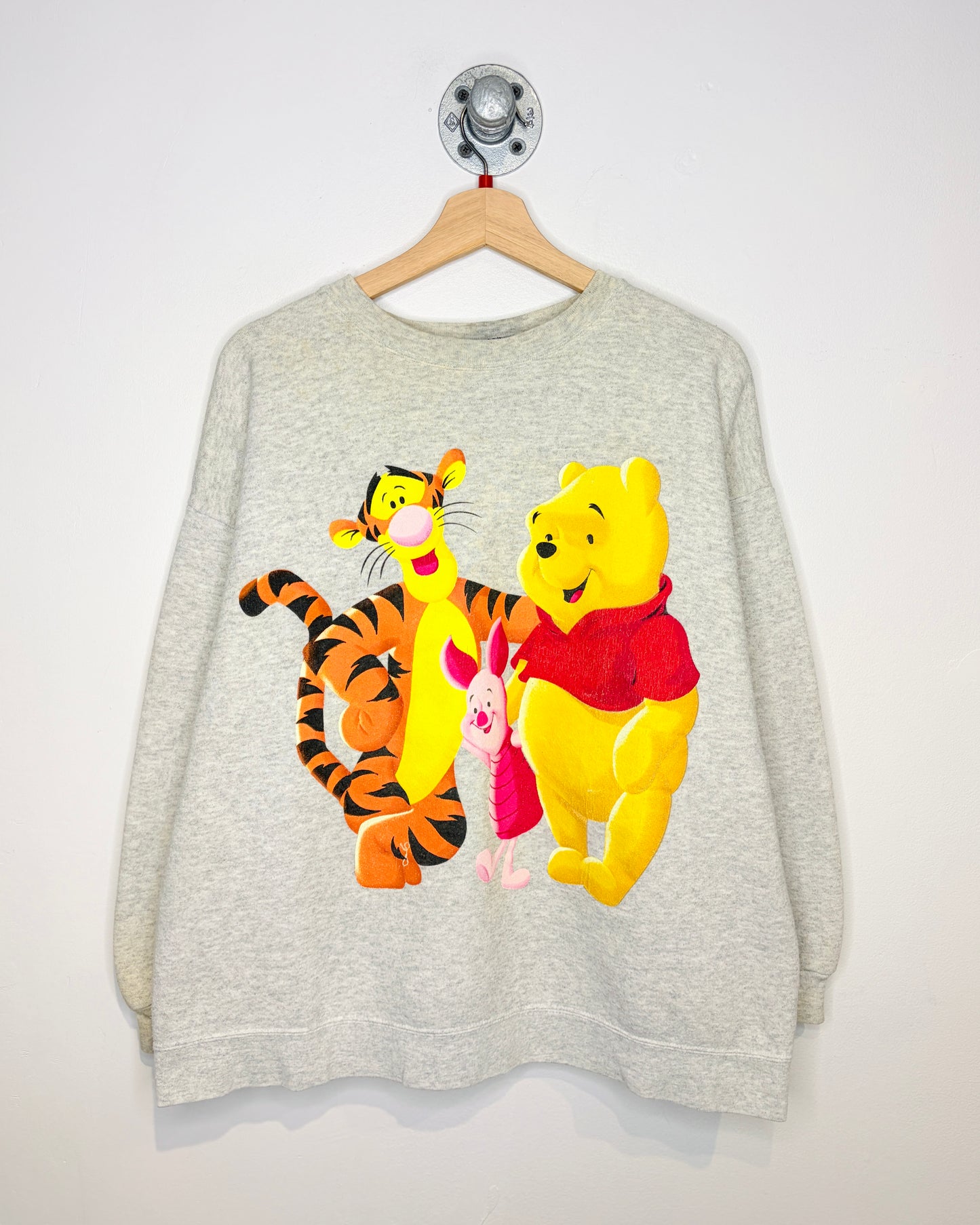 Vintage 1990s Tigger Piglet Pooh Grey Crewneck Sweatshirt