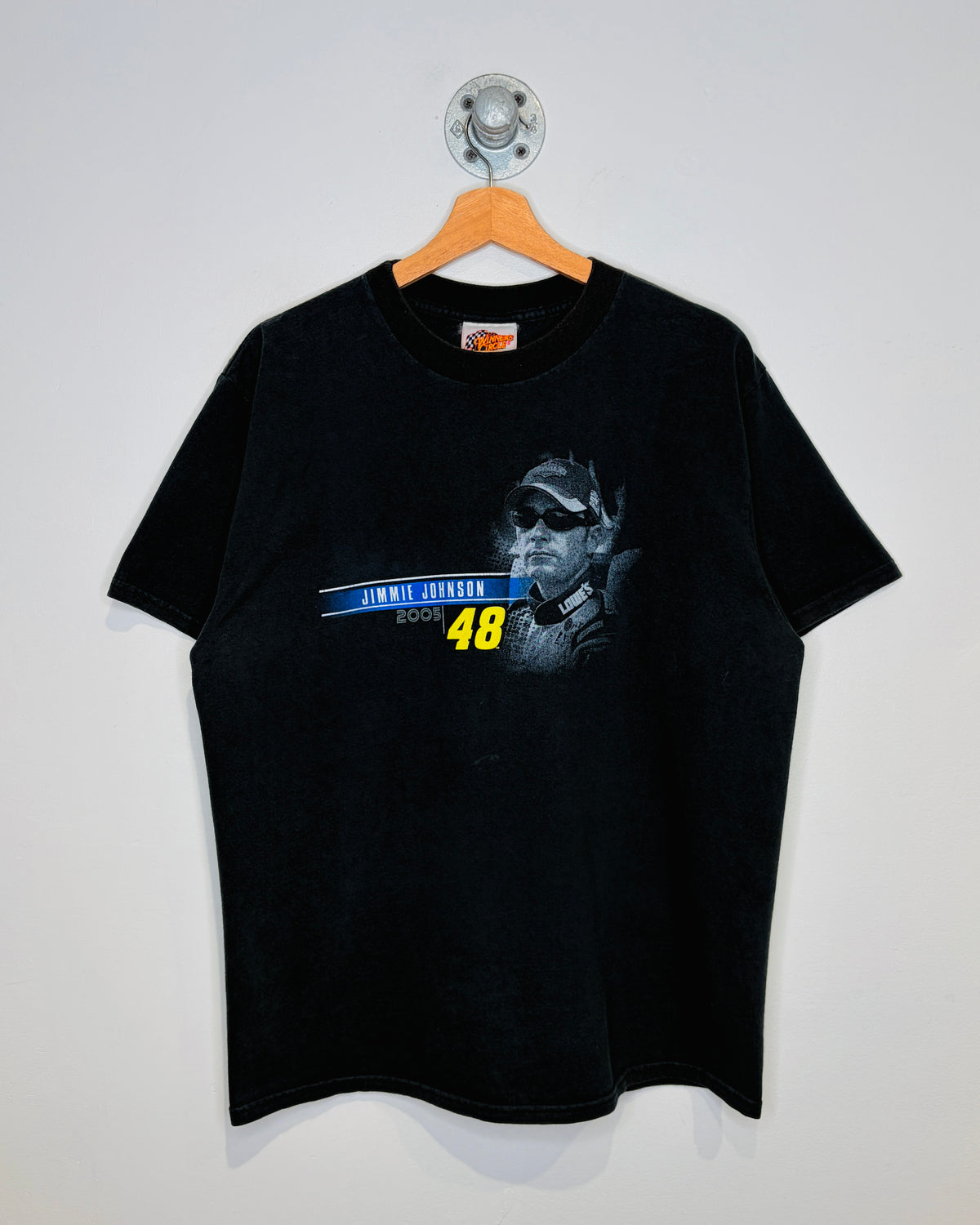 Vintage 2005 NASCAR Jimmie Johnson Faded Black Tee Shirt