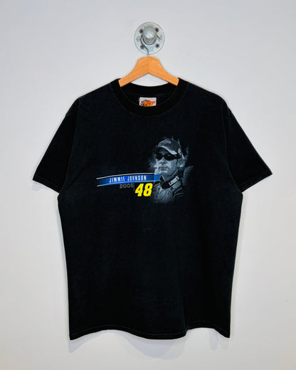 Vintage 2005 NASCAR Jimmie Johnson Faded Black Tee Shirt
