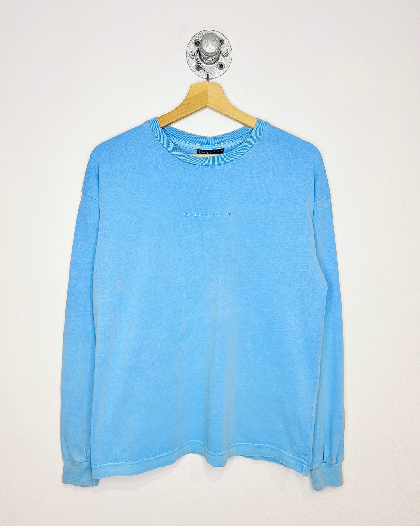 2000s Rusty Faded Light Blue Longsleeve Shirt