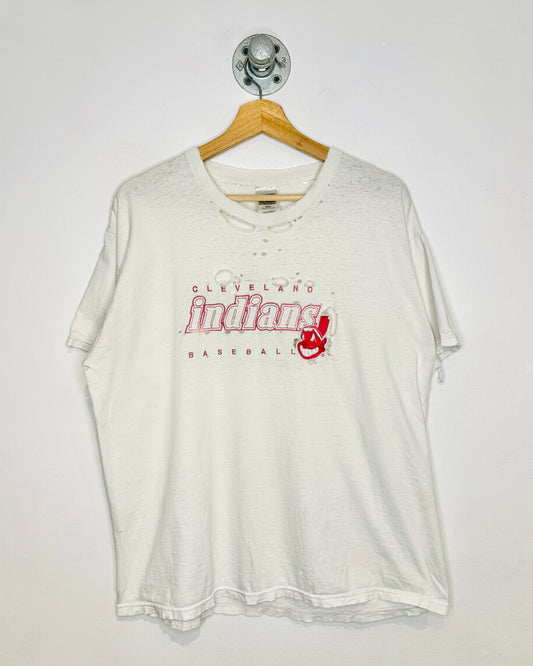 Vintage Cleveland Baseball Thrashed White Tee Shirt