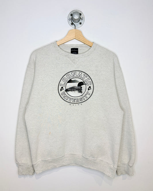 Vintage 90s Loonatic University Ash Grey Crewneck Sweatshirt