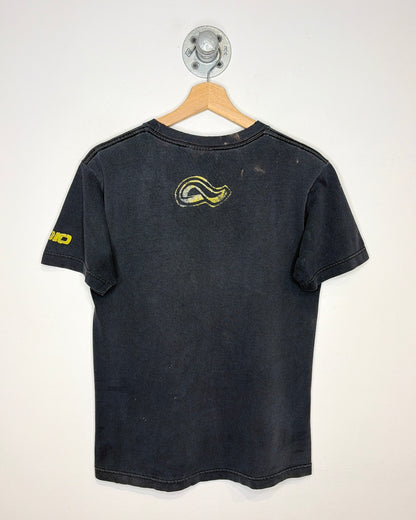 Vintage 90s/00s Adio Skateboarding Footwear Faded Black Tee Shirt