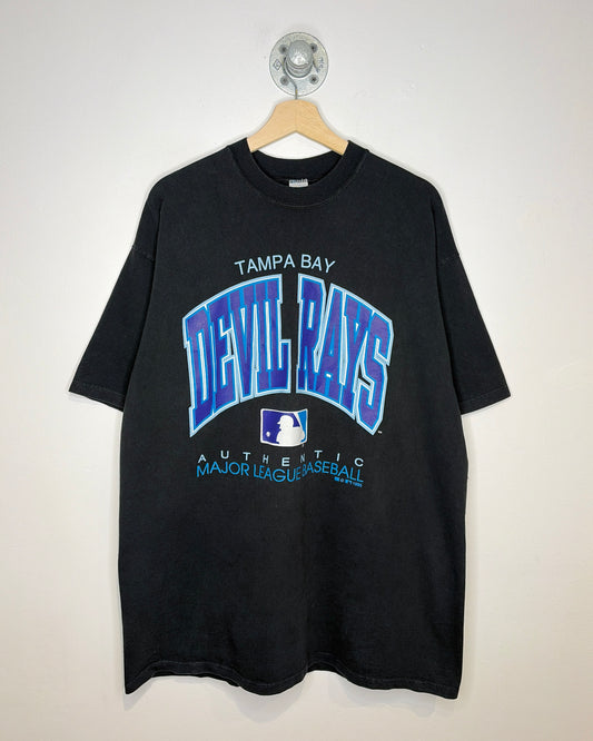 Vintage 1995 Tampa Bay Devil Rays Russell Athletic Black Tee Shirt