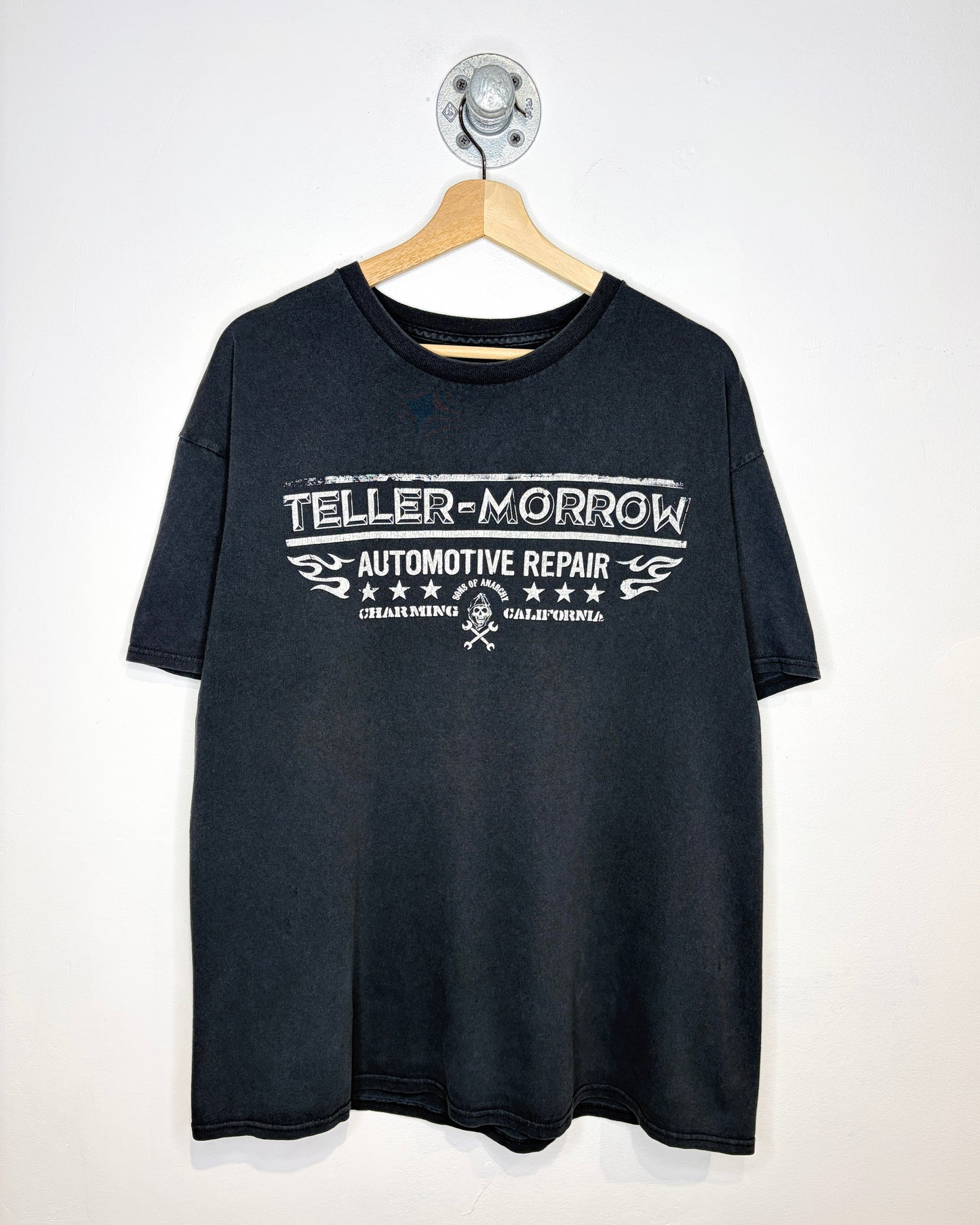 Teller-Morrow Sons Of Anarchy Black Faded Tee Shirt