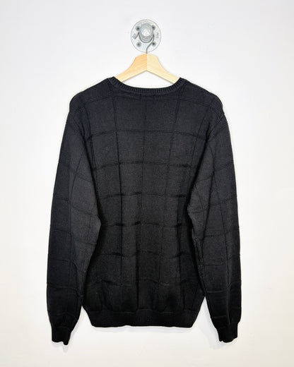 2000s Izod Grid Black Sweater