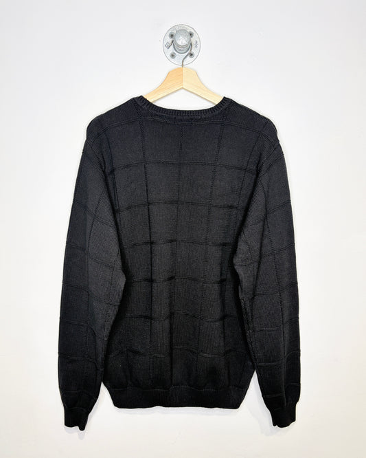 2000s Izod Grid Black Sweater