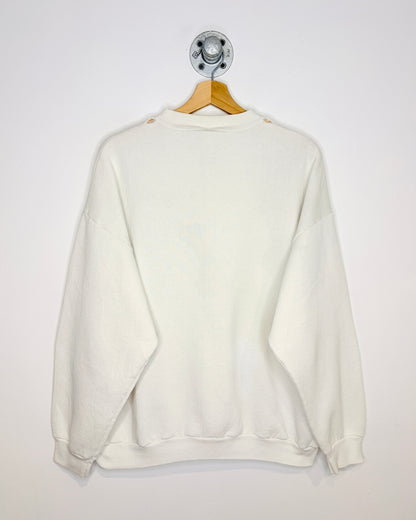 Vintage 1997 Looney Tunes Tweety Bird Sunflower White Crewneck Sweatshirt