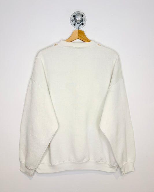 Vintage 1997 Looney Tunes Tweety Bird Sunflower White Crewneck Sweatshirt