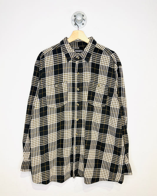 Dakota Black And Brown Patterned Two Pocket Flannel Shirt