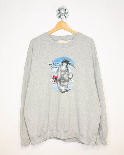 Vintage Early 2000s Eeyore Rainy Days Grey Crewneck Sweatshirt