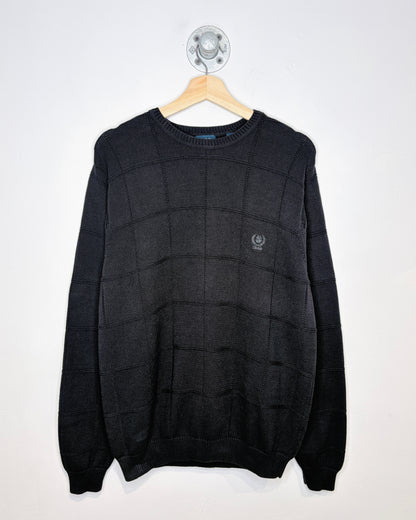 2000s Izod Grid Black Sweater