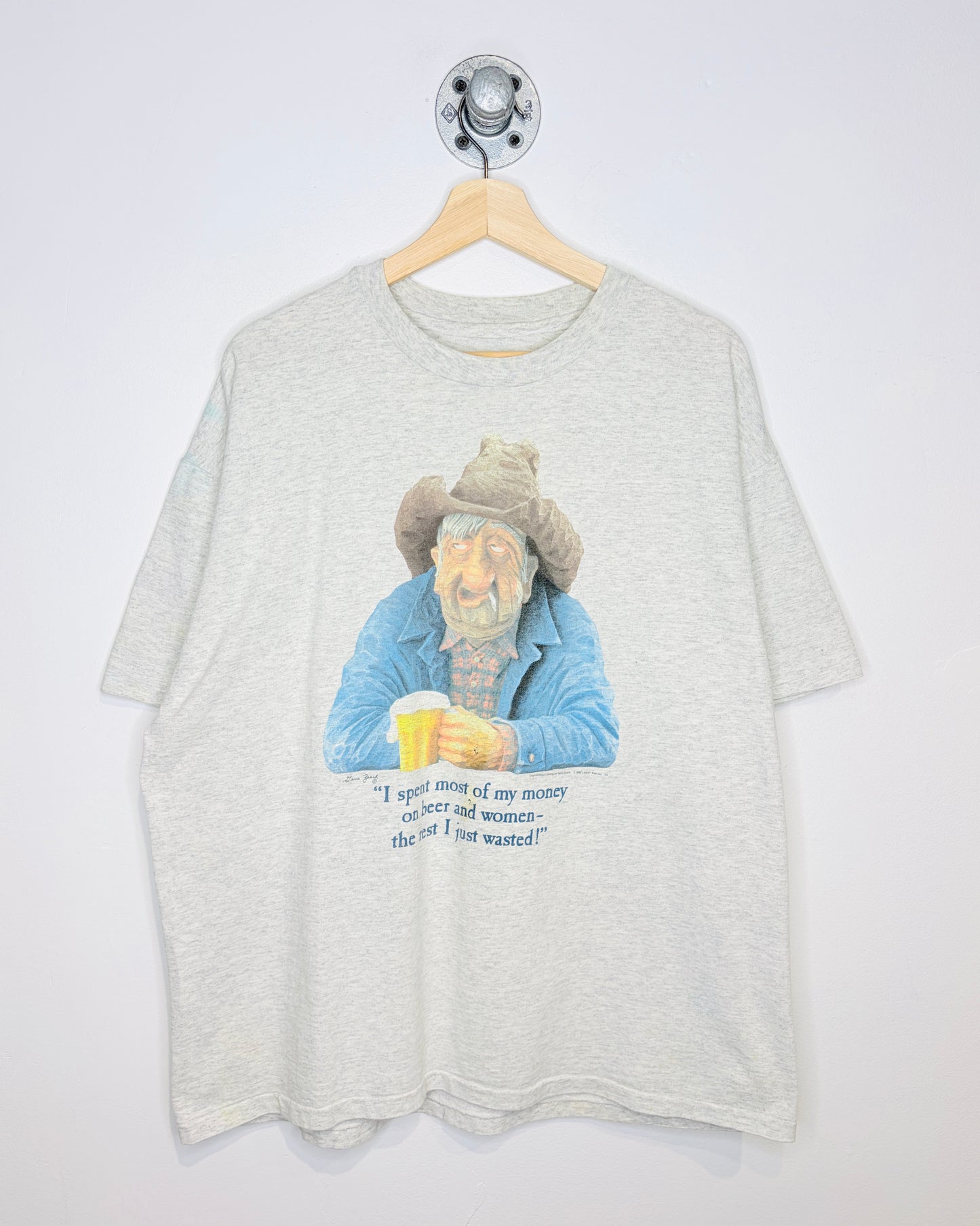 Vintage 2003 “I Spent Most Of My Money On Beer & Women” Grey Tee Shirt