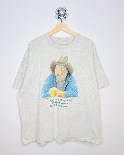 Vintage 2003 “I Spent Most Of My Money On Beer & Women” Grey Tee Shirt