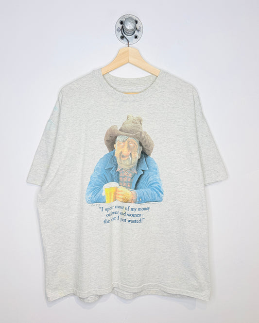 Vintage 2003 “I Spent Most Of My Money On Beer & Women” Grey Tee Shirt